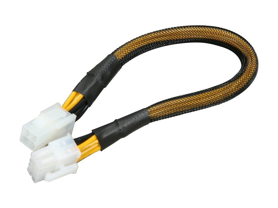 Rosewill 9.5-Inch EPS 8-Pin Male to ATX 4-Pin Female Cable with Cable Sleeve (RCA-RU-9.5-P8M-P4F) N2