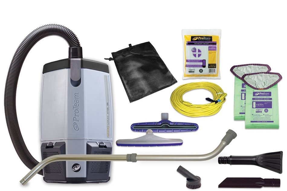 ProTeam ProVac FS 6 Commercial Backpack Vacuum with Tool Kit, 6 Quart - Corded N9