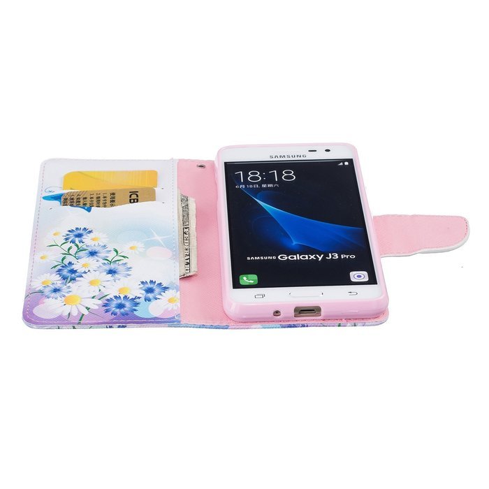 Galaxy J3 Pro Case,Galaxy J3 Pro Cover,ikasus Colorful Painted PU Leather Flip Wallet Pouch Stand Credit Card... N25