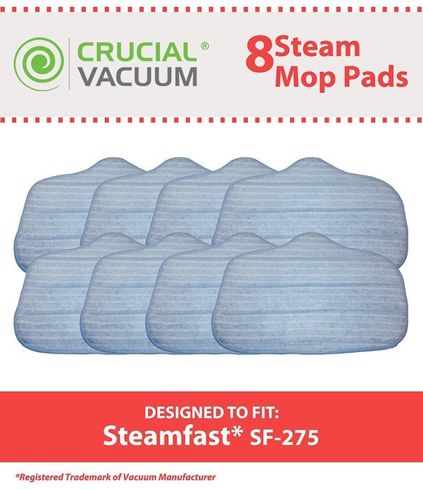 8 Steamfast Washable Microfiber Steam Cleaner Pads Fits Steamfast SteamMax SF-275/SF-370, Replaces Steamfast Steam...