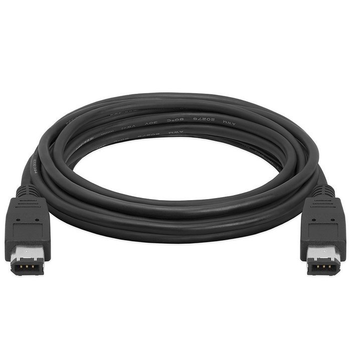 Cmple - IEEE-1394 FireWire iLink DV Cable 6P-6P M/M -15ft (BLACK) N7