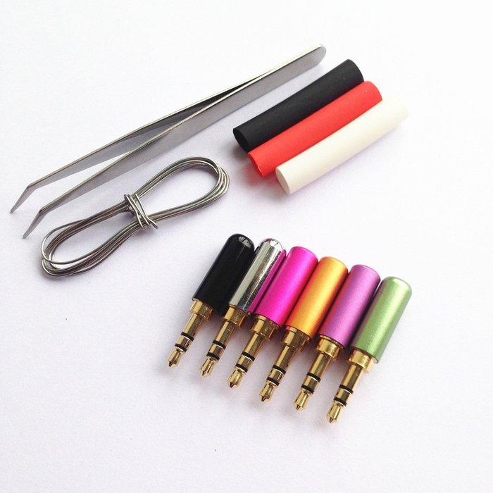 Timibis@ 6Pcs 3 Pole 3.5mm Male Repair headphone Stereo Jack Plug Metal Audio Soldering & Spring Connector Adaptor...