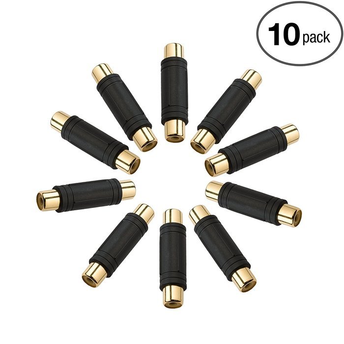 Aurum Cables High Quality 3 Pack RCA Female to Female Coupler Jack Adapter N5