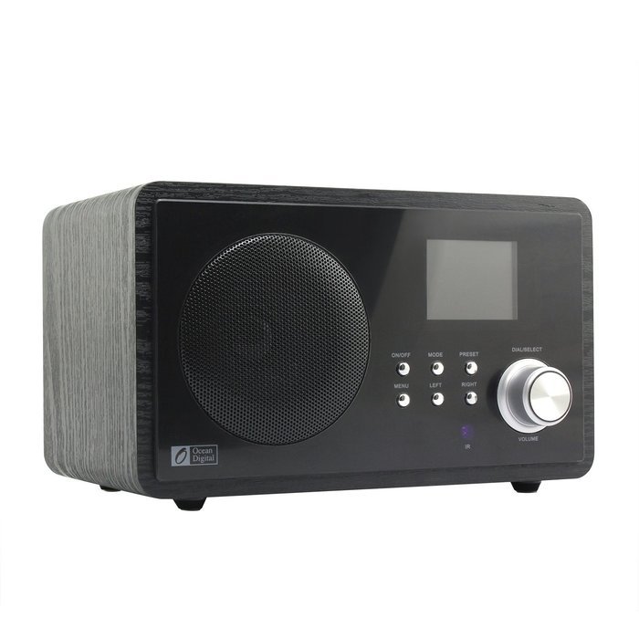 Ocean Digital WiFi Internet Radio WR60 Wlan Wireless Connection Wooden Desktop Media Player Alarm Clock Big Display... N6
