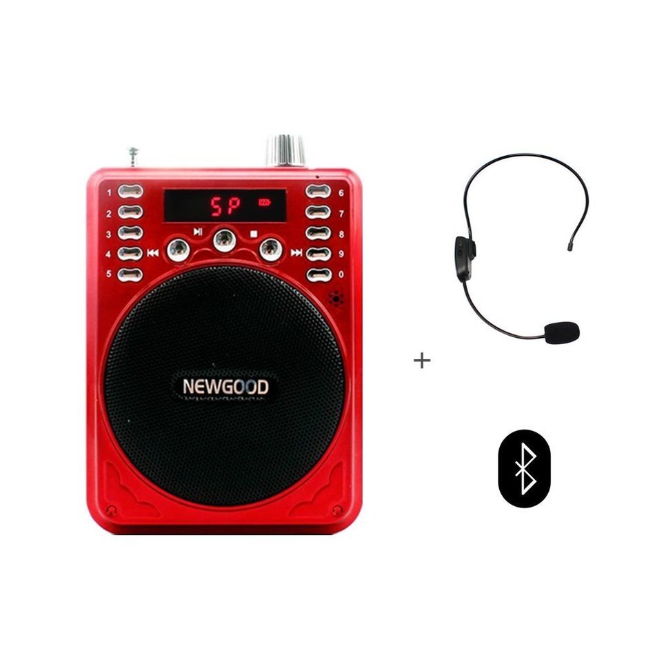 NEWGOOD Bluetooth Portable Voice Amplifier With Wireless Headset Microphone, MP3 Player(SD TF Card/ Flash Drive... N8