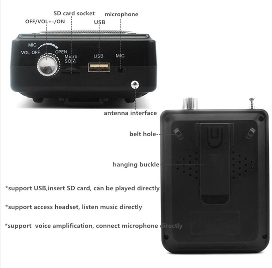 NEWGOOD Bluetooth Portable Voice Amplifier With Wireless Headset Microphone, MP3 Player(SD TF Card/ Flash Drive... N11