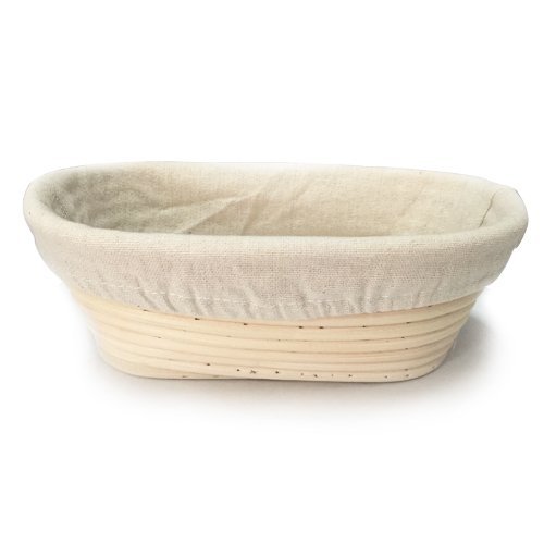 DIAOSnx Oval Banneton Bread Proofing Basket come with Linen Liner 8.3 x 5.6 inches N4