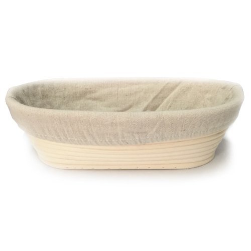 DIAOSnx Oval Banneton Bread Proofing Basket come with Linen Liner 8.3 x 5.6 inches N5