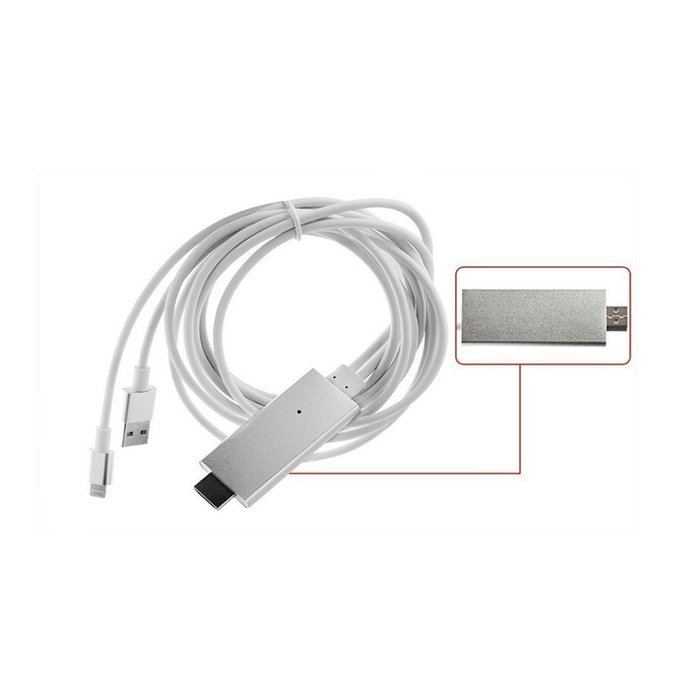 FST High-Speed HDMI Cable, 64Ft MHL to HDMI 1080p HDTv Adapter Cable for iPhone 5S 5 SE 6 Plus 6S Plus iPad Air... N14
