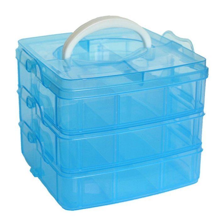 Storage Organizer, Creazy Clear Plastic Craft Beads Jewellery Storage Organizer Tool Box Case (White) N2