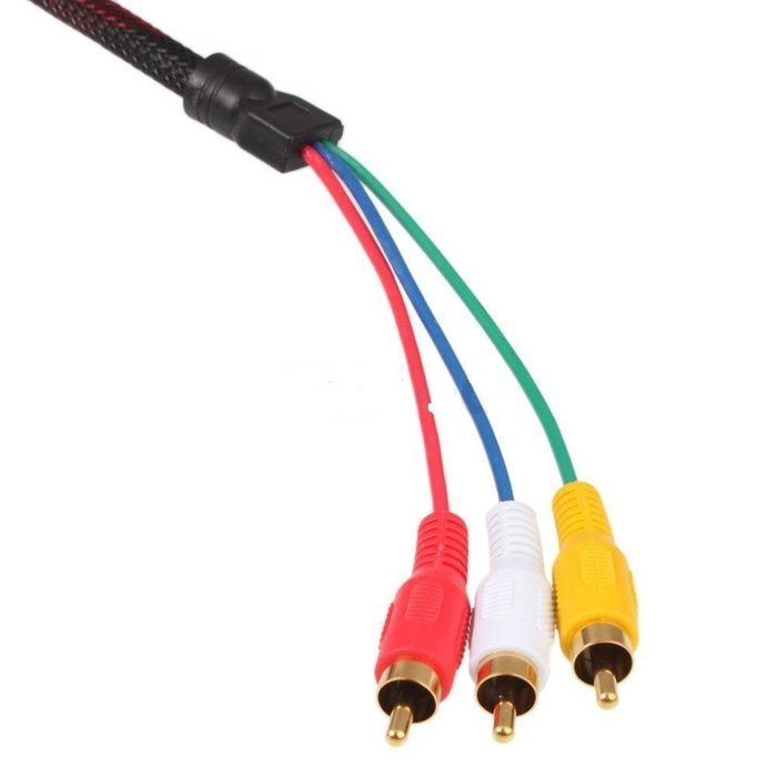 Fivetech 5FT 1080P HDMI Male to 3 RCA Video Audio AV Cable Adapter For TV HDTV DVD New N6