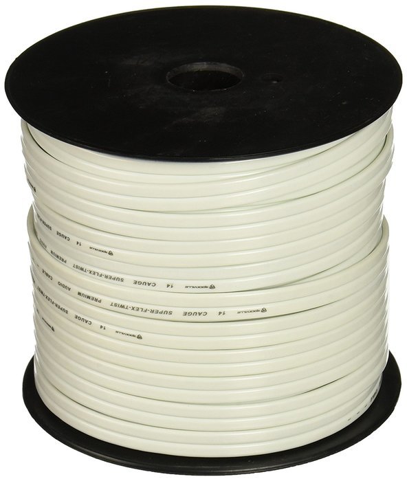 Rockville R14G125MSW 125 Foot Spool Marine Waterproof 14 AWG Speaker Wire White