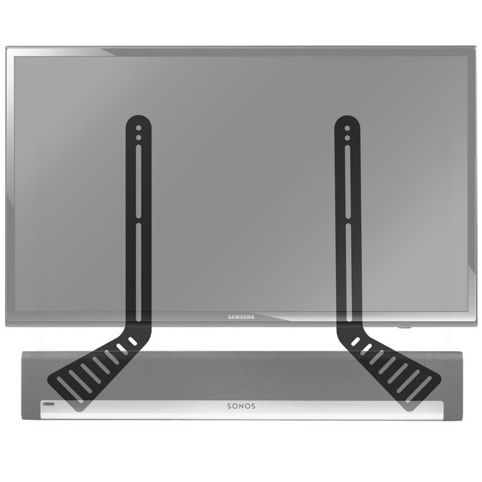 Fitueyes Universal Sound Bar Bracket Mount Above or Below TV , Black ,FSB47701MB N5