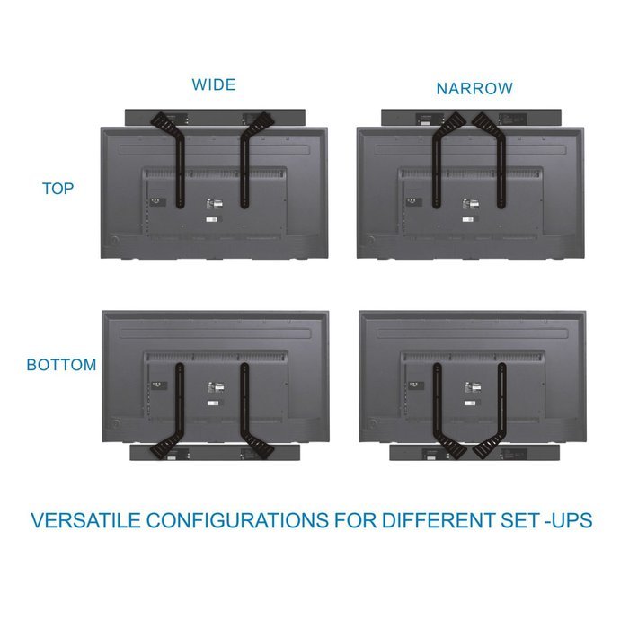 Fitueyes Universal Sound Bar Bracket Mount Above or Below TV , Black ,FSB47701MB N6