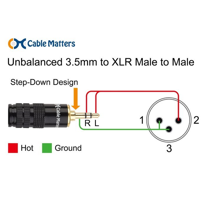 Cable Matters XLR to TRS 3.5mm (1/8 Inch) Cable 25 Feet N8
