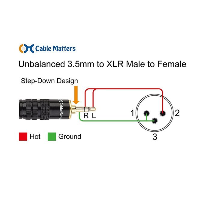 Cable Matters XLR to TRS 3.5mm (1/8 Inch) Cable 25 Feet N10