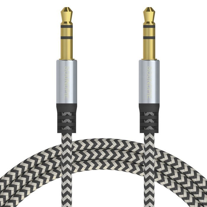 SoundPie 3.5mm Nylon Braid Contrast Color ShoeLace Auxiliary Audio Cable (5ft / 1.5m) AUX Cable for Headphones... N34