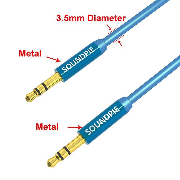 SoundPie 3.5mm Nylon Braid Contrast Color ShoeLace Auxiliary Audio Cable (5ft / 1.5m) AUX Cable for Headphones... N38