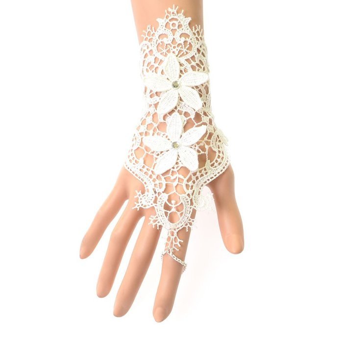 QTMY Flower Lace Ring Adjustable Bracelet Jewelry Set Gift for Women Girl N7