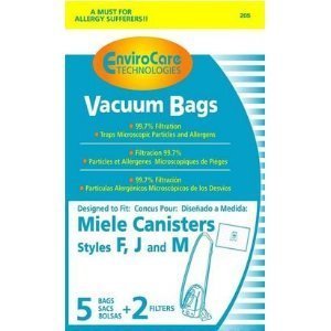 Miele Type F, J M (FJM) HEPA Cloth Vacuum Cleaner Dustbags 10 Bags 4 Filters by EnviroCare N2