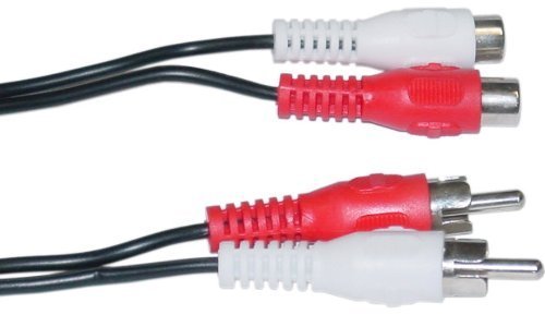 eDragon 25ft 2 RCA Male to Female Audio Extension Cable (Red/White Connectors)