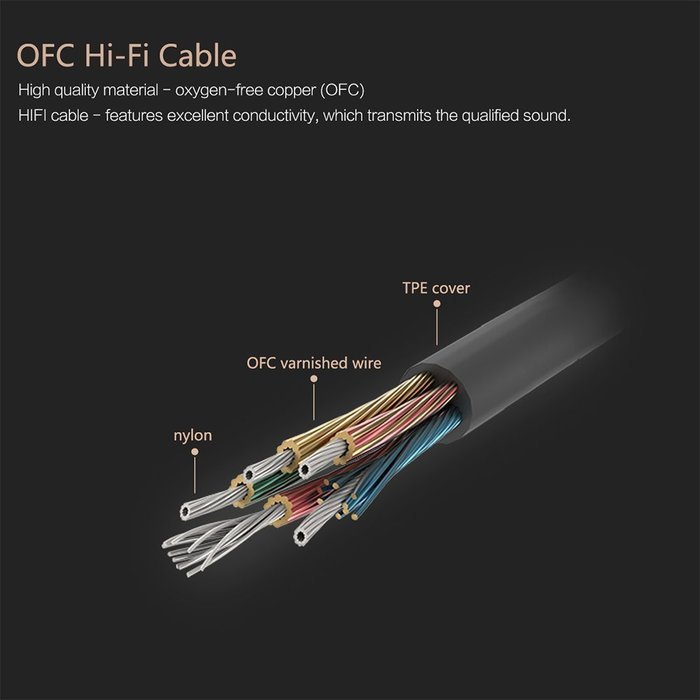 【Audio Cable】ROCK 2.6ft/80CM 3.5mm In-line Control Tangle-Free Male To Male Universal Stereo Audio Cable with... N8