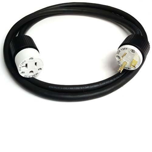 NEMA 5-20 Extension Power Cord - 6 Foot, 20 Amps/125V, 12 AWG - Iron Box # IBX-1010-06