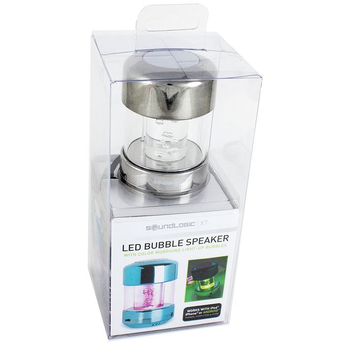 SoundLogic LED Speaker with Color-Morphing Light-Up Bubbles - Retail Packaging - Gun Metal N3