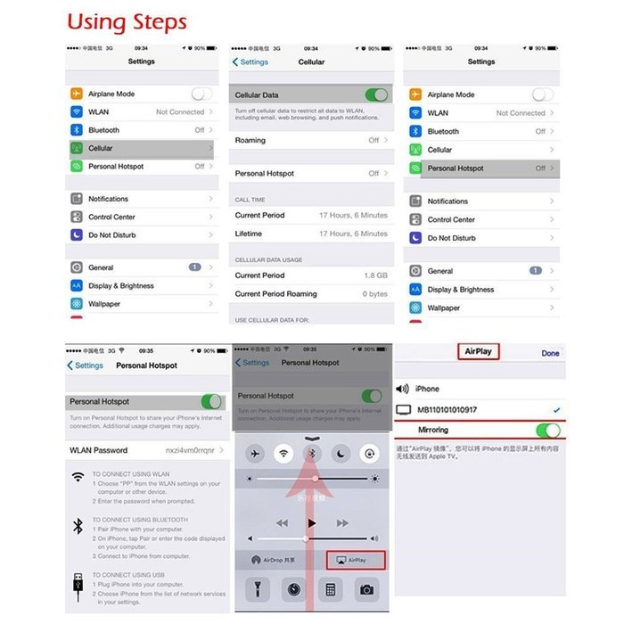 Docooler&reg; Wire TV Dongle HDMI Cable to HDTV Cable TV Stick Anycast i7 1080P Airplay Mirroring Cast for iPhone5... N5
