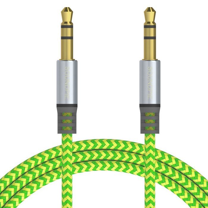 SoundPie 3.5mm Nylon Braid Contrast Color ShoeLace Auxiliary Audio Cable (5ft / 1.5m) AUX Cable for Headphones... N41