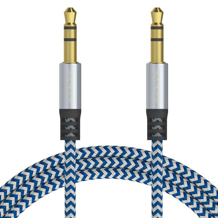 SoundPie 3.5mm Nylon Braid Contrast Color ShoeLace Auxiliary Audio Cable (5ft / 1.5m) AUX Cable for Headphones... N44