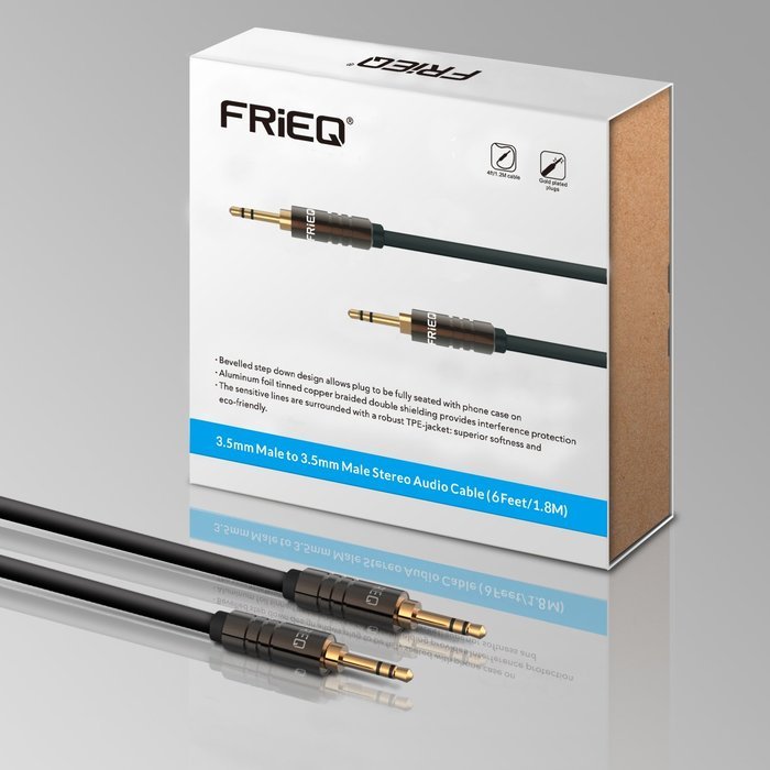 FRiEQ 3.5mm Male To Male Car and Home Stereo TPE Cable Audio Cable (6 Feet/1.8M) Fits Over Tablet & Smart Phone... N2