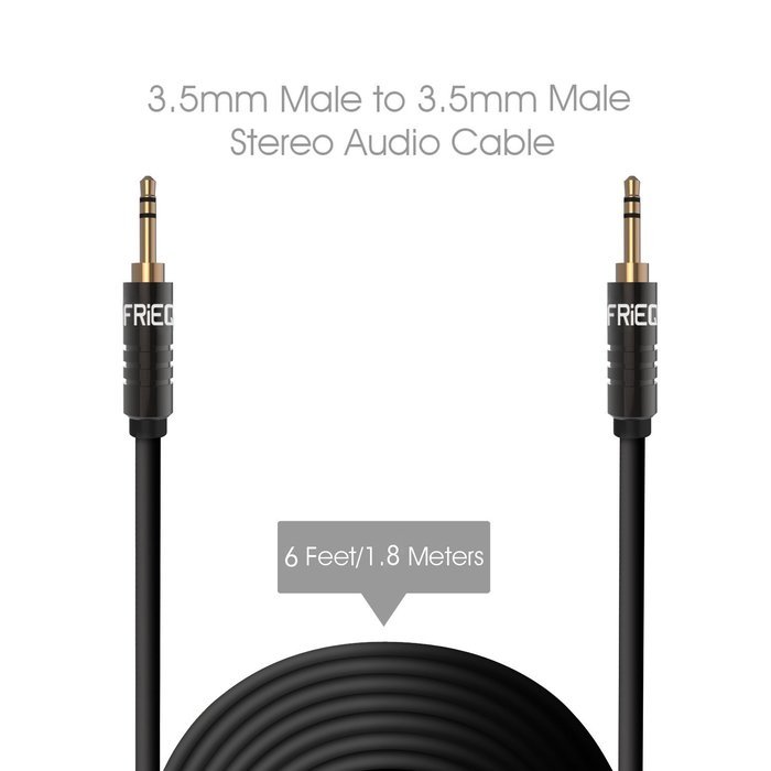 FRiEQ 3.5mm Male To Male Car and Home Stereo TPE Cable Audio Cable (6 Feet/1.8M) Fits Over Tablet & Smart Phone... N3