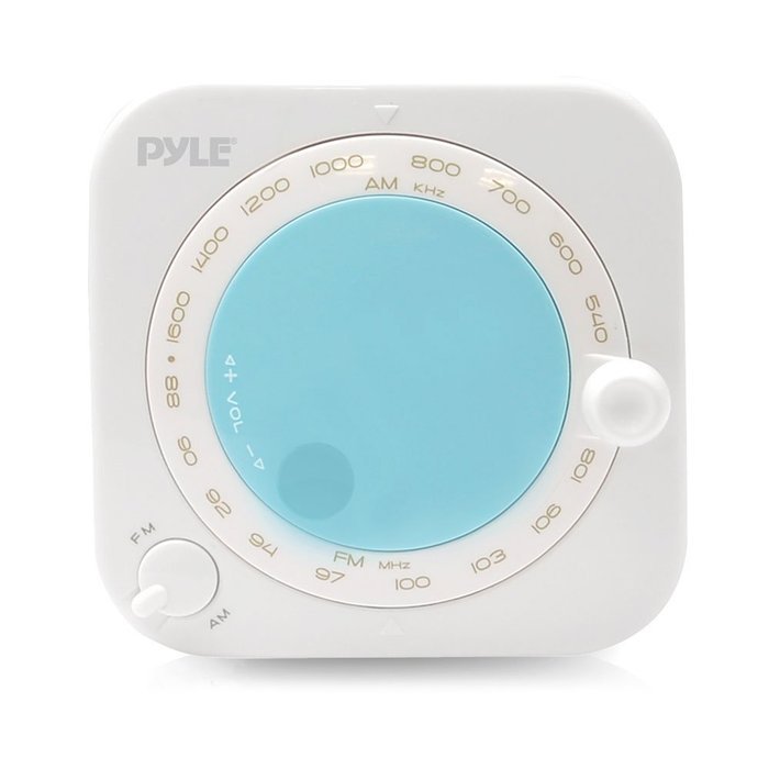 Splash Proof Water Resistant Mini AM/FM Radio with Hanging Strap, Rotary Volume Control, Manual Tuner N2