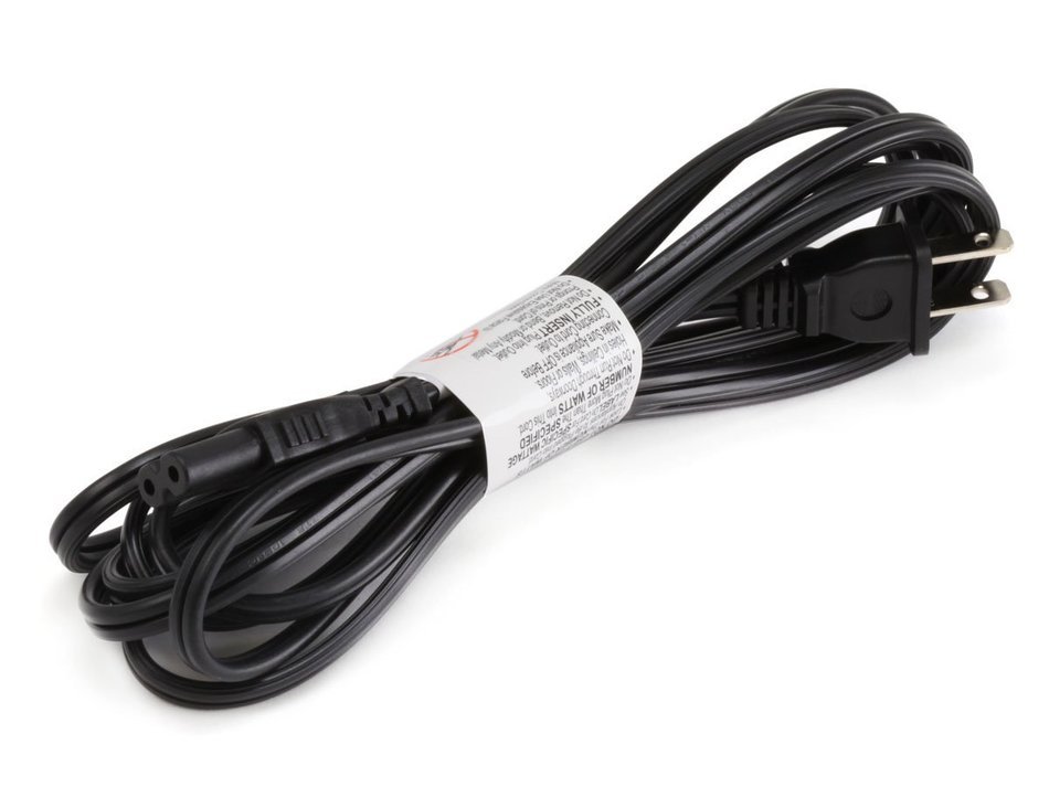 Monoprice 107673 10-Feet 18AWG Unpoloraized C7 to NEMA 1-15 AC Power Cable - Black