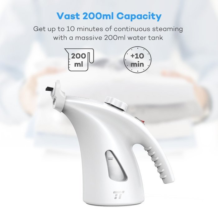 TaoTronics Garment Steamer, 2 Set of Upgraded 200ml Large Capacity Handheld Fabric Steamer for Clothes with Protective... N7