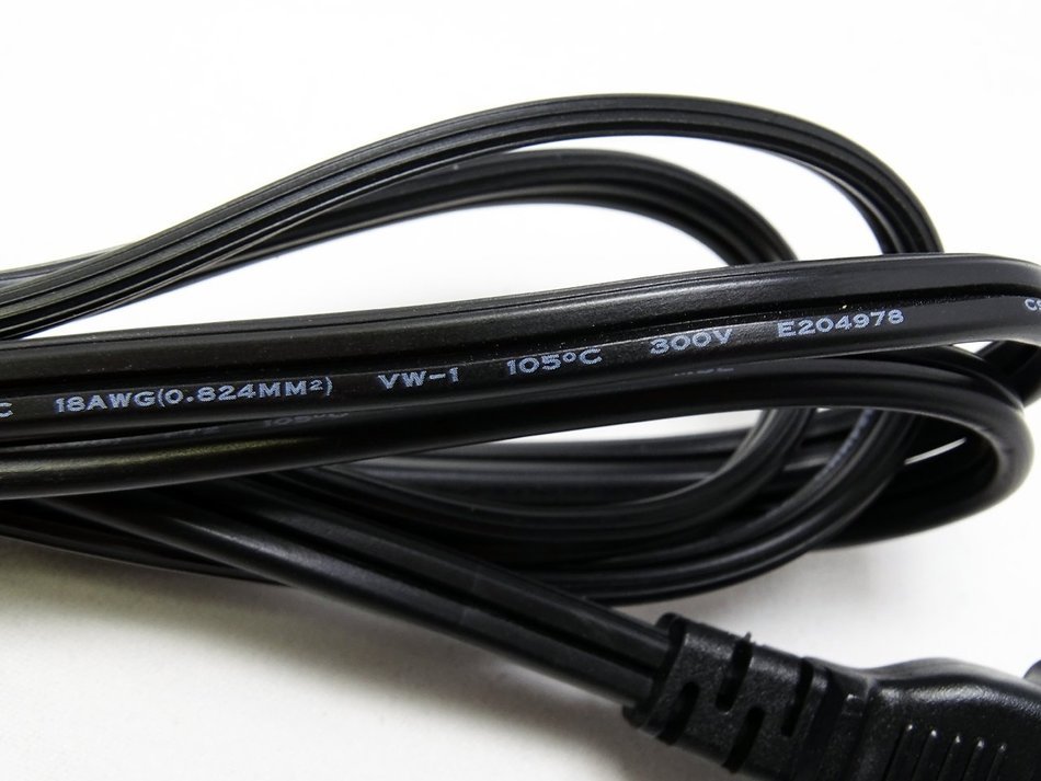 RiteAV - 6 Feet 18 AWG 2-Slot Polarized Power Cord IEC320C7 to NEMA 1-15P N2