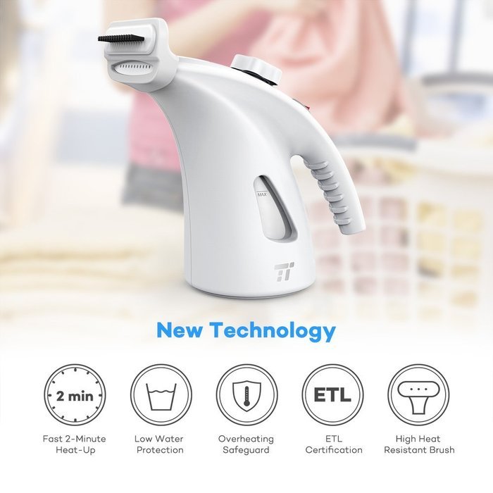 TaoTronics Garment Steamer, 2 Set of Upgraded 200ml Large Capacity Handheld Fabric Steamer for Clothes with Protective... N8