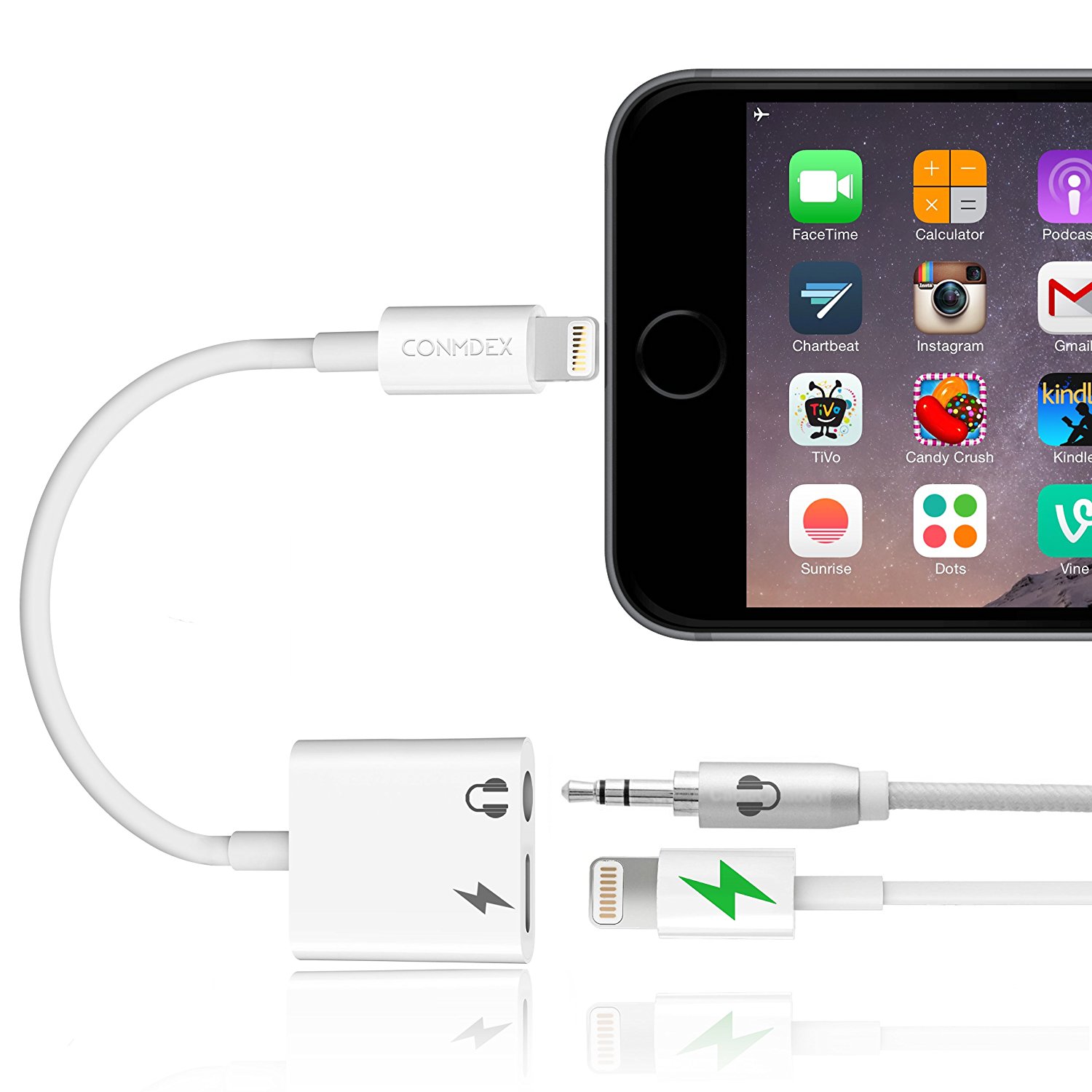 Lightning to 3.5 Male AUX Stereo Adapter Cable CONMDEX iPhone 7/7 Plus