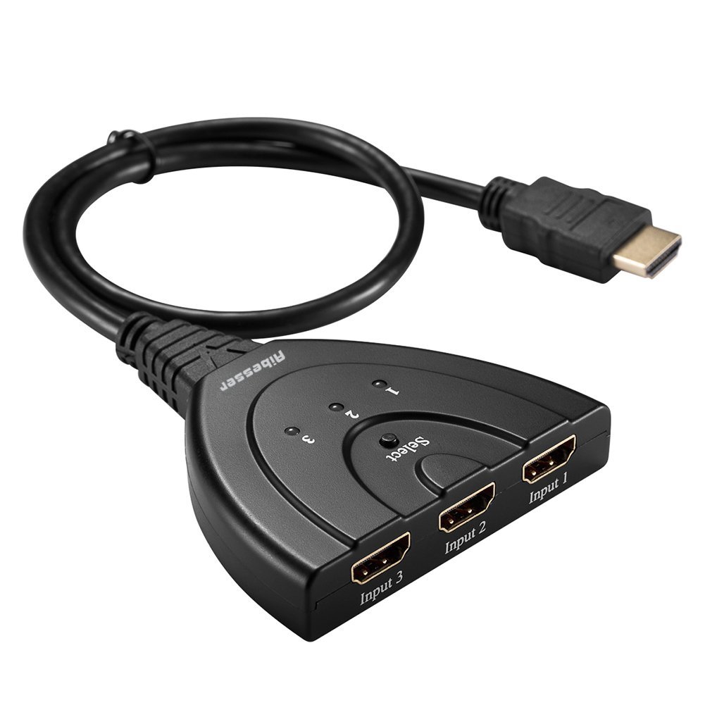 HDMI Switcher V1.3, Aibesser Intelligent 3 Input 1 Output HDMI Swither ...
