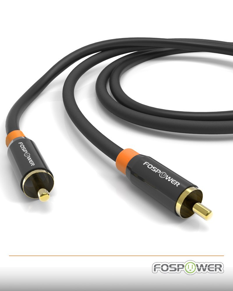 Fospower 25 Feet Rca Male To Rca Male 24k Gold Plated Connectors Premium Spdif Digital 1715