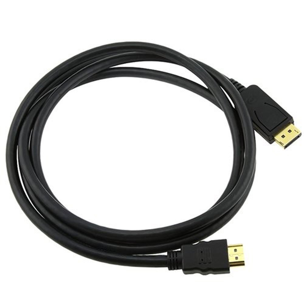 BuyCheapCables Black DisplayPort Male to HDMI Cable Male - 6 Feet / 2M ...