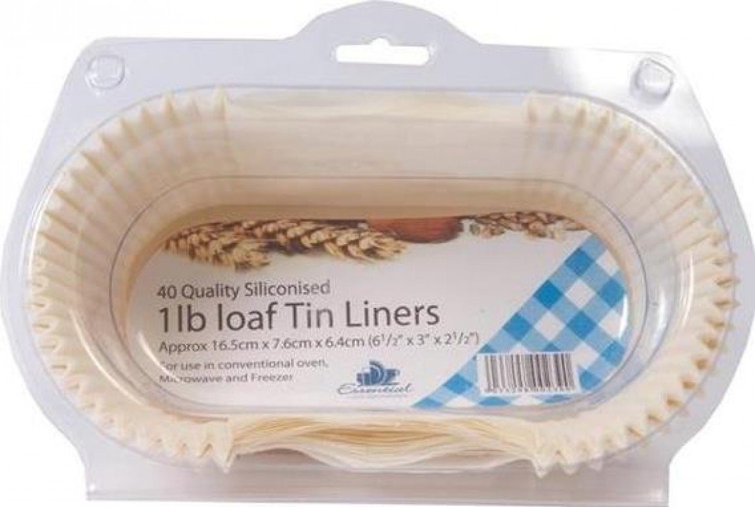Essential Housewares Pack Of 40 Greasproof 2Lb Loaf Tin Liners N2 free