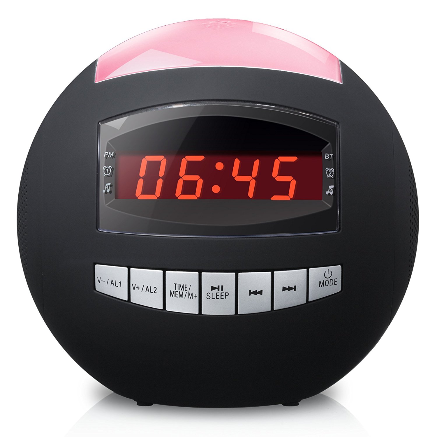 I-Box Dawn Bedside Alarm Clock Radio With Bluetooth Speaker, Wireless Charger, LED Display - Gray