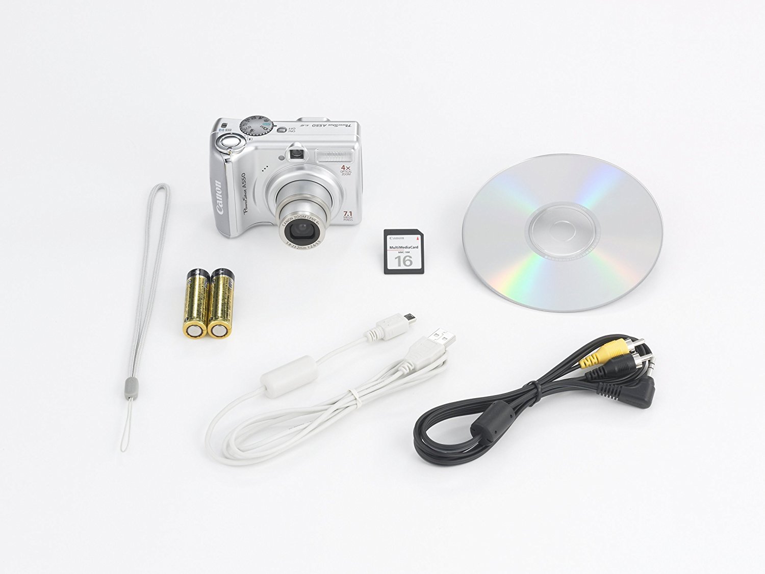 Canon PowerShot A550 7.1MP Digital Camera with 4x Optical Zoom N5 free