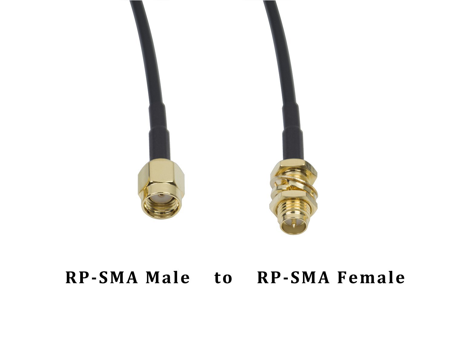 5-Pack 10ft WiFi Antenna Extension Cables - RP-SMA Male To Female For Router, IP Camera, Wireless Adapter