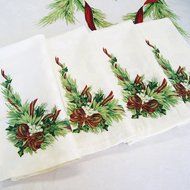 Benson Mills Christmas Ribbons Engineered Printed Fabric Napkins, Set of 4, 19x19 N5