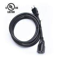 JACKYLED 2-PACK 16AWG Power Cord, Universal Power Cord, NEMA 5-15P to NEMA 5-15R, Black, 10 Feet/3m, UL listed N4