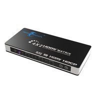 Goronya HDMI Matrix Splitter/HDMI Switch | 4 in 2 out with Optical &amp; L/R Audio Output | HDMI Selector/Converter... N4