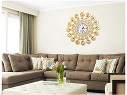 Indian style metal quartz clock/ The sitting room bedroom mute wall clock/ Creativity simple wrought iron wall... N2